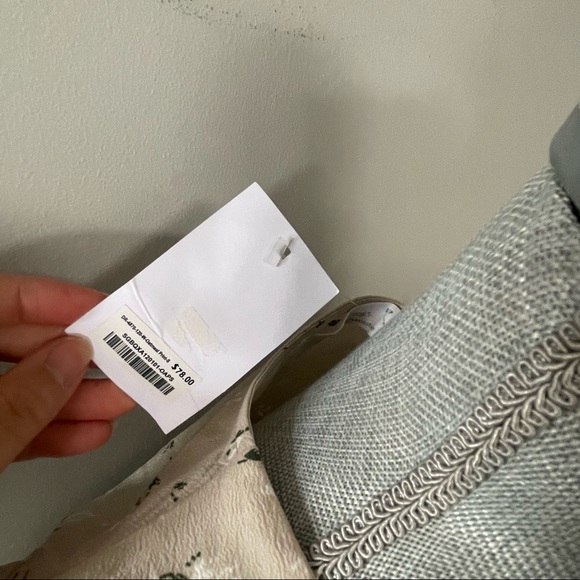 Oak + Fort shirt sleeve floral puff shoulder midi dress in beige - Picture 6 of 10